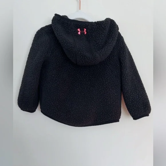 Toddler Under Armour Black Jacket with Neon Pink Details - Picture 4 of 4